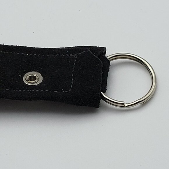 Vtg. Black Suede Leather Tassel Keychain W/ 1937 Indian Head Nickel Charm 13.5" - Picture 6 of 10